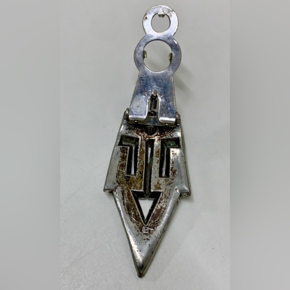 Mid Century Vintage Art Deco Silver Tone Rhinestone Clip On Brooch - Picture 9 of 16